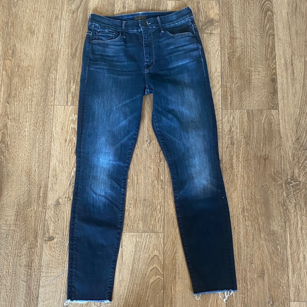 MOTHER Mother High Waisted Looker Ankle Looker Fray Night Owl Size 27 - Picture 2 of 14